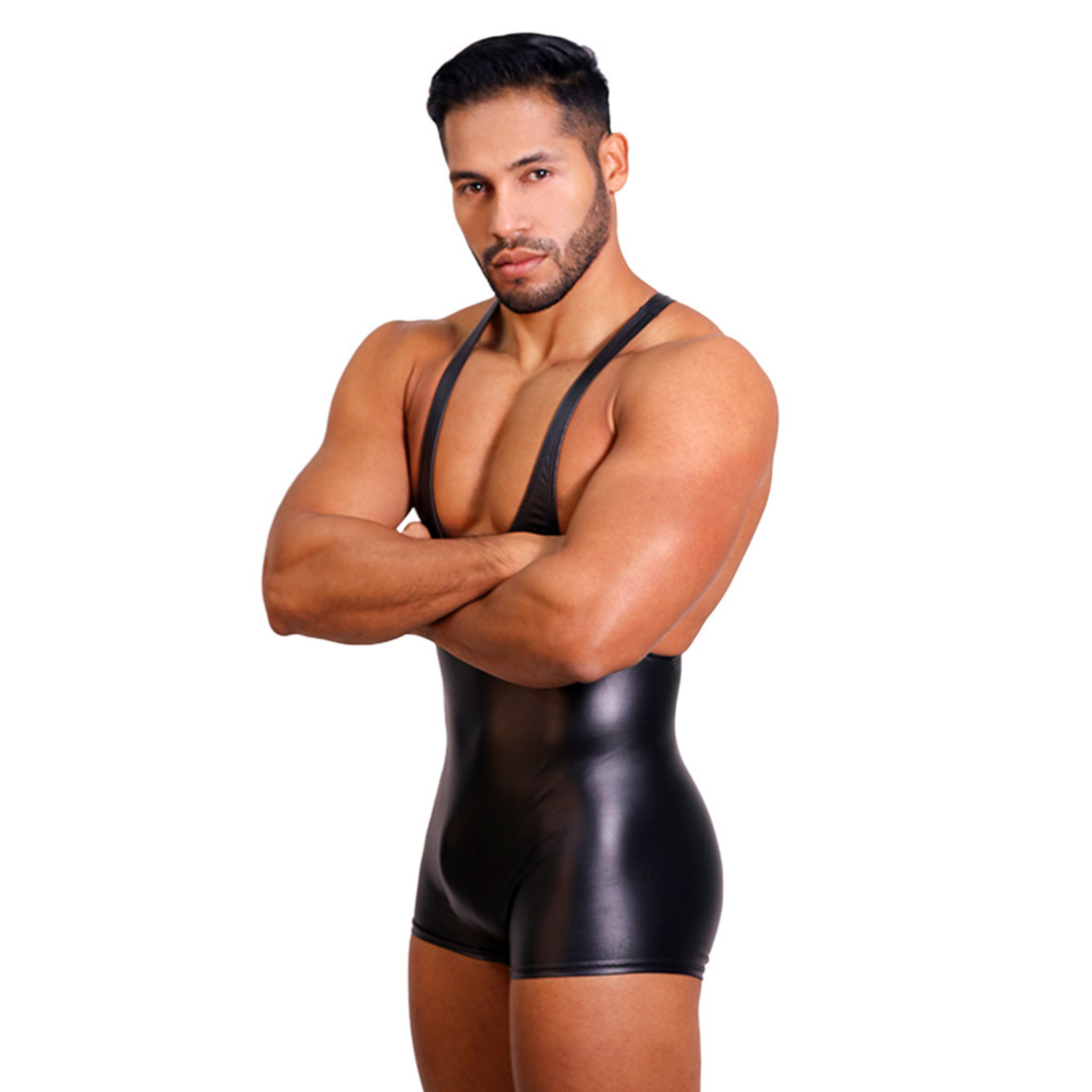 PRVRT BLACK - BODYSUIT ATHLETIC WRESTLING SINGLET VINIPIEL