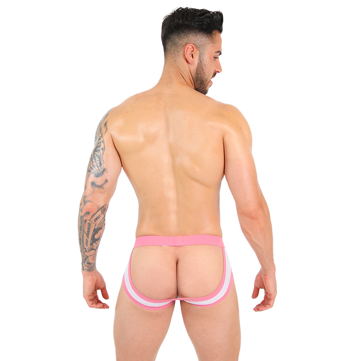 ESSENCIAL - JOCKSTRAP BRIEF MESH WHITE/ROSEWOOD