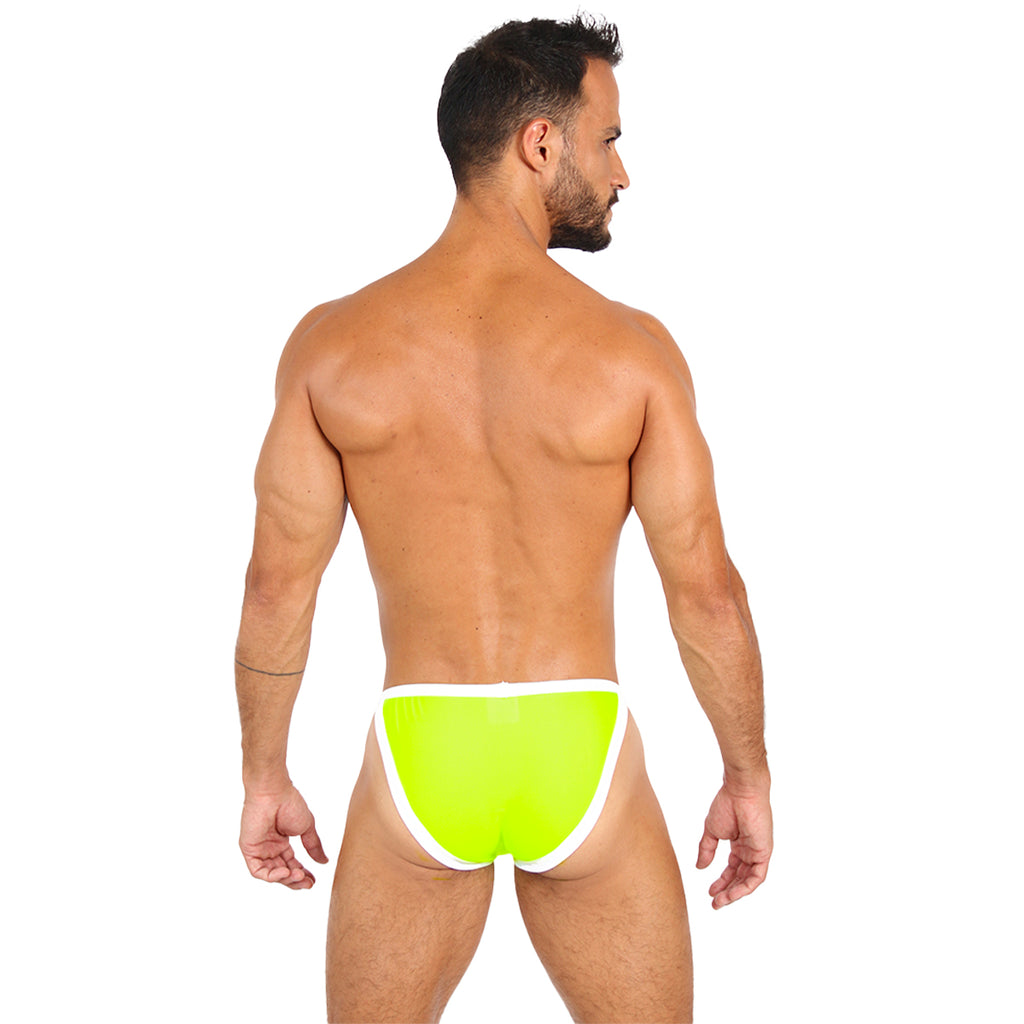 ESSENCIAL - MICRO SPORT BIKINI BRIEF BULGE NEON GREEN/WHITE