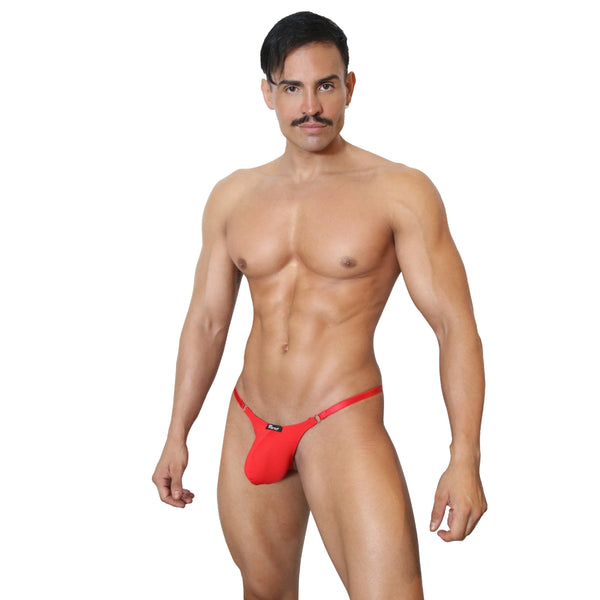 CANDY - THONG BULGE T-STRING RED - METAL "O-RING"
