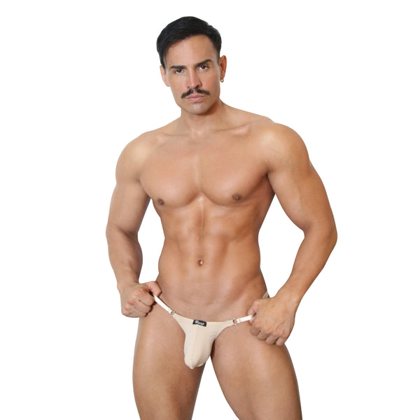 CANDY - THONG BULGE T-STRING NUDE - METAL "O-RING"