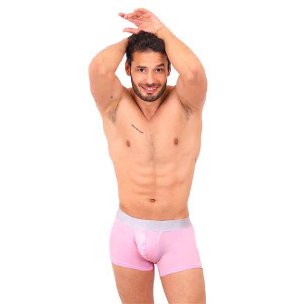 BASIC -  BOXER TRUNK BRIEF BULGE PINK/SILVER