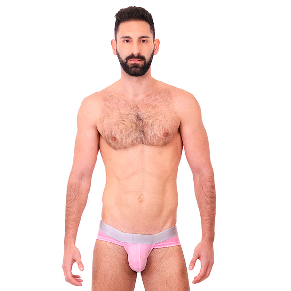 BASIC - BIKINI BRIEF BULGE PINK/SILVER
