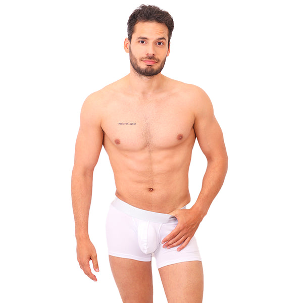 BASIC -  BOXER TRUNK BRIEF BULGE WHITE/SILVER