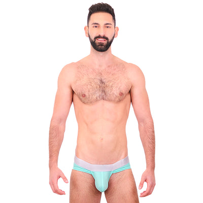 BASIC - BIKINI BRIEF BULGE MINT/SILVER