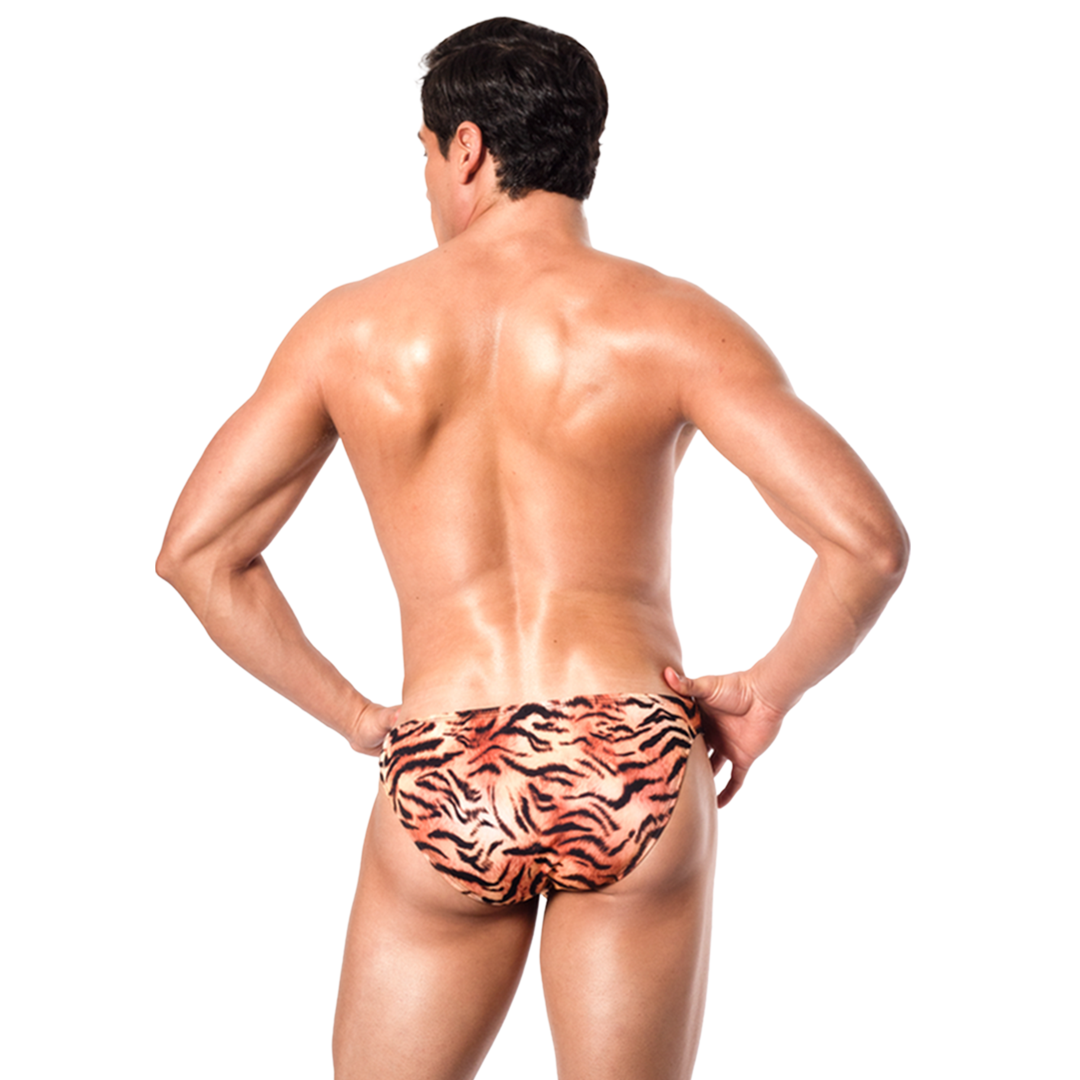 SAVAGE - BIKINI CLASSIC SLIM BULGE ANIMAL PRINT TIGER - METAL HANDS