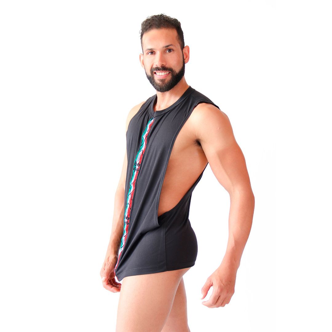 MEXICANO - CROPPED LONG FIT MUSCLE TANK - MEXICAN CAMBAYA