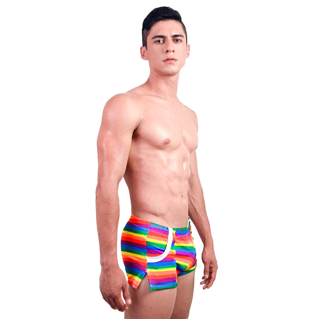 BE PRIDE - SWIMWEAR BOOTY SHORT RAINBOW