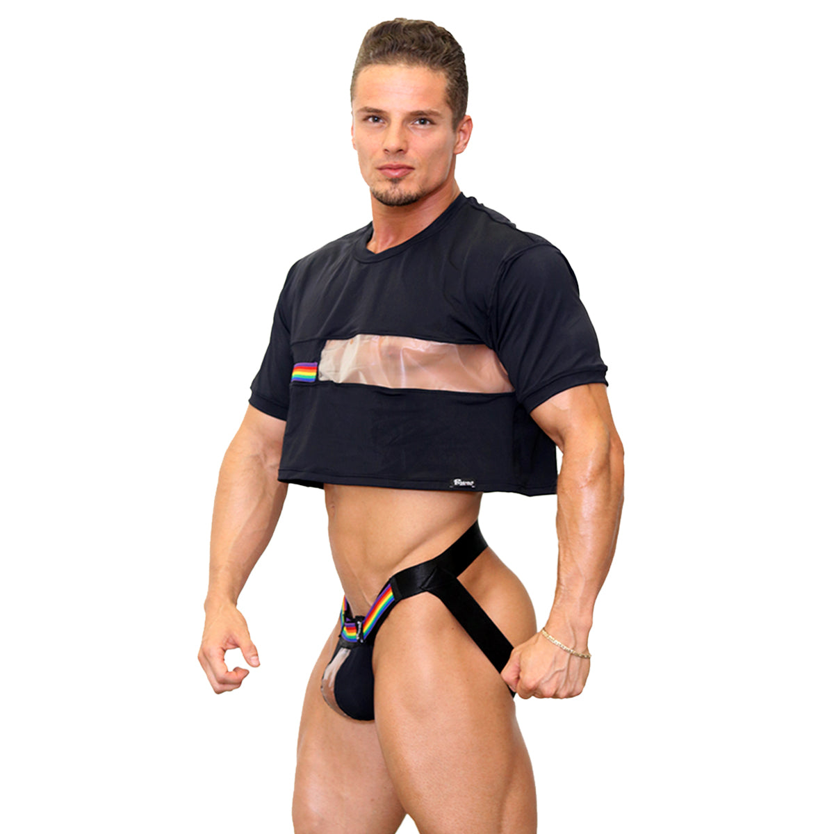 BE PRIDE - BOXY CROPPED CROP TOP RAINBOW