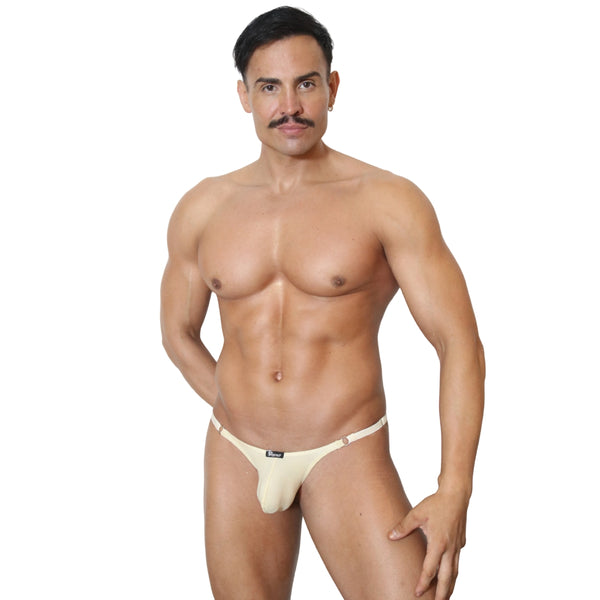 CANDY - THONG BULGE T-STRING SKIN APRICOT - METAL "O-RING"
