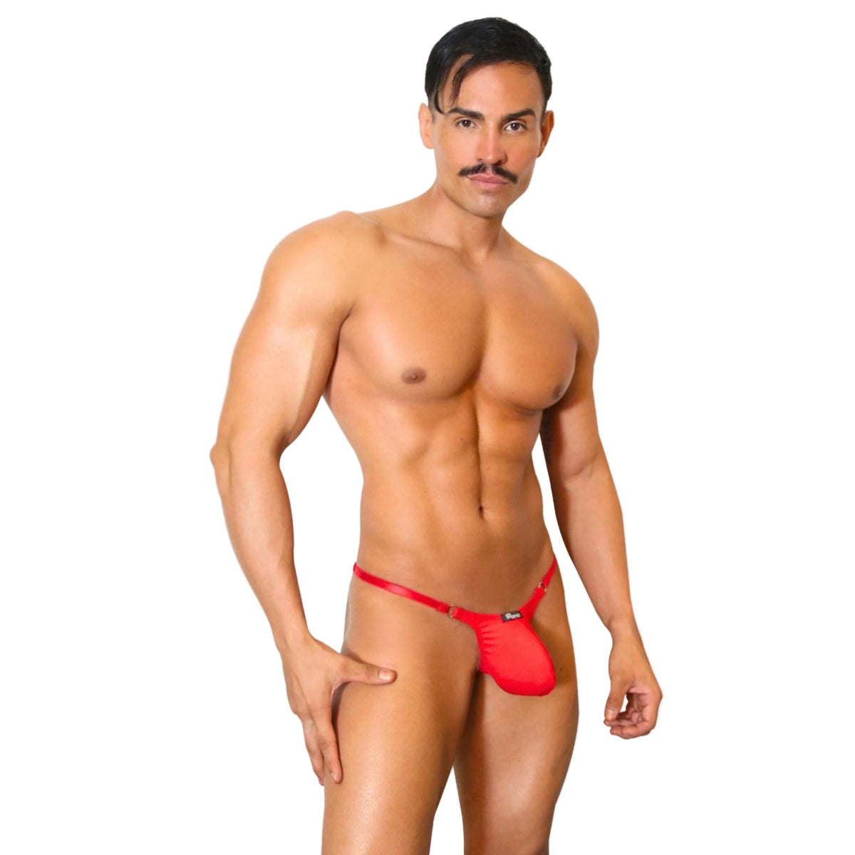 CANDY - THONG BULGE T-STRING RED - METAL "O-RING"