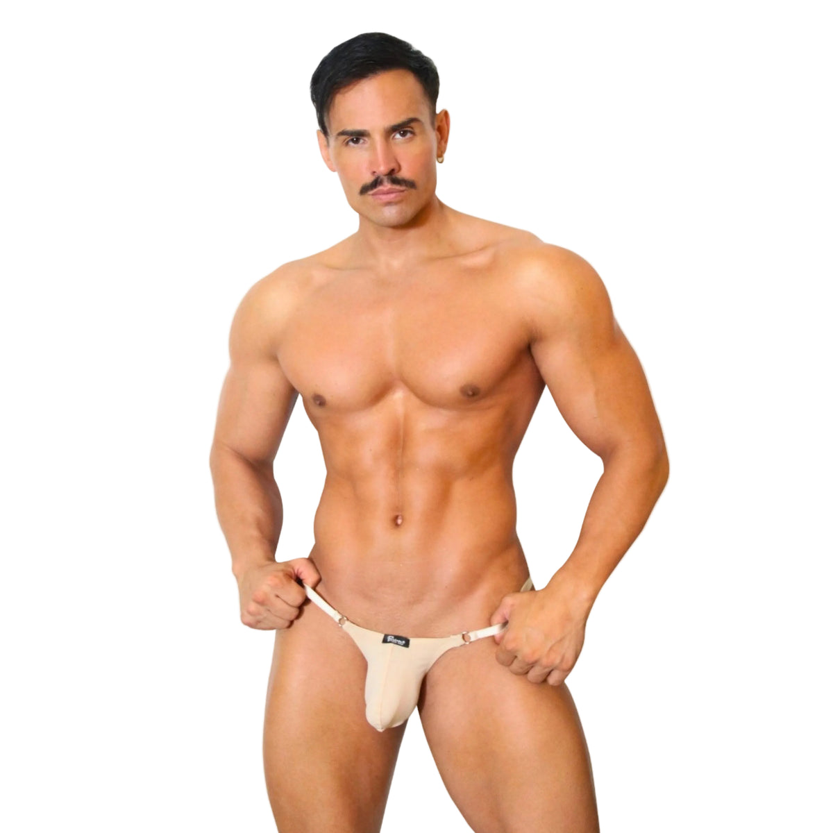 CANDY - THONG BULGE T-STRING NUDE - METAL "O-RING"