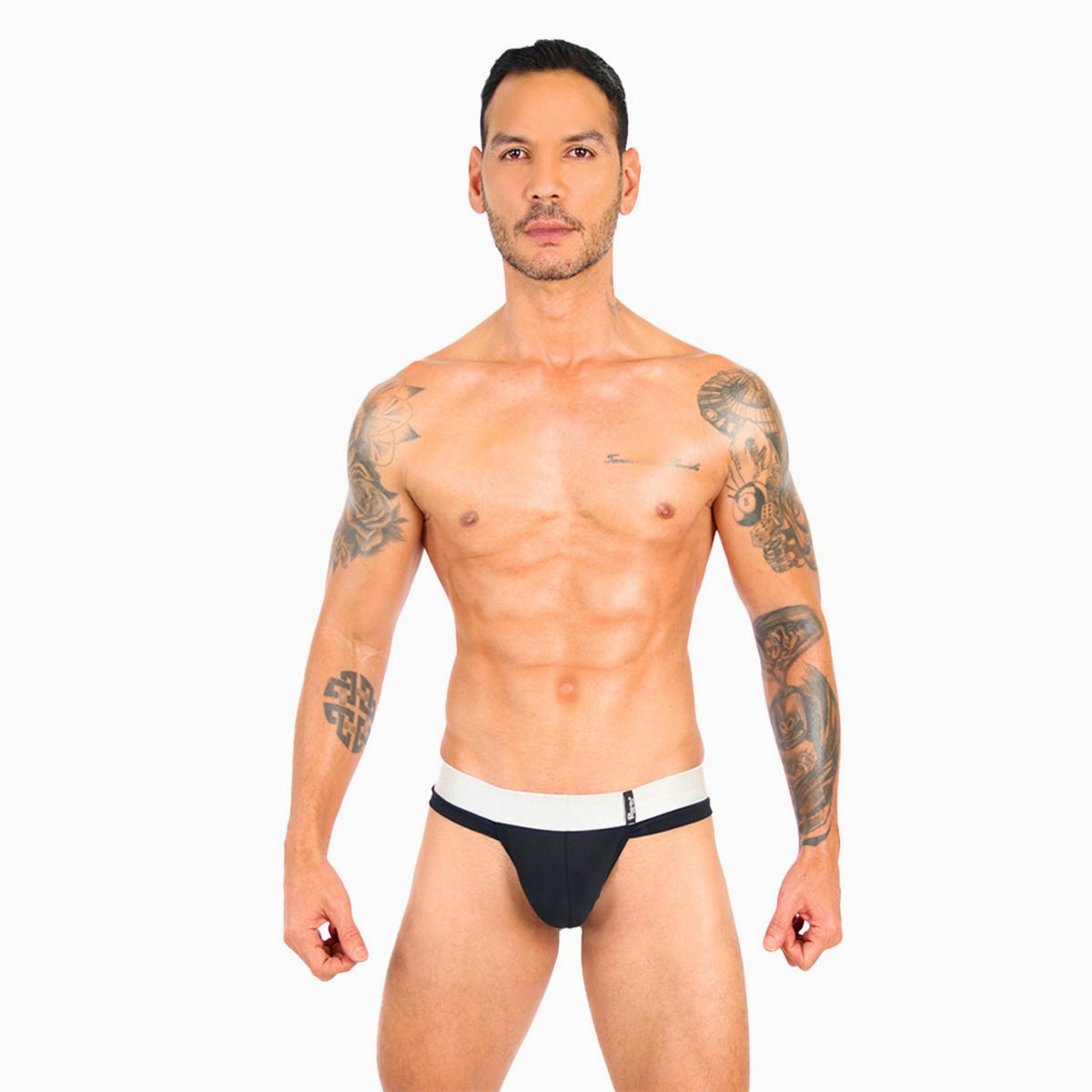 ICON TB - THONG BULGE ATHLETIC BLACK/SILVER