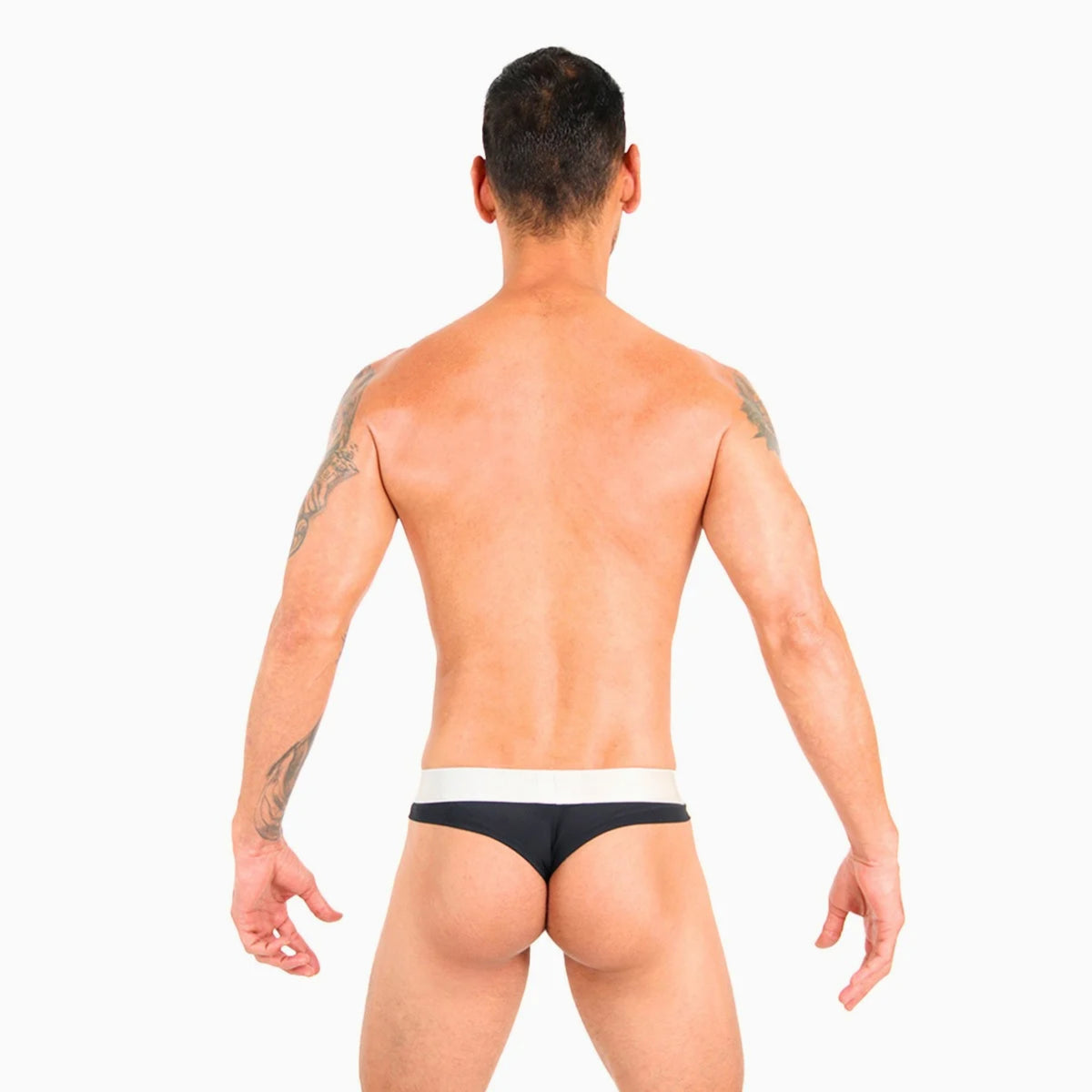 ICON TB - THONG BULGE ATHLETIC BLACK/SILVER