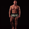 TEMPTING - SCOTTISH THONG PLAID SKIRT MEN - TARTAN GREEN/YELLOW