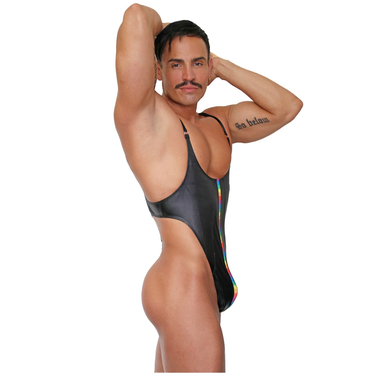 PRVRT PRIDE - BODYSUIT SINGLET THONG VINIPIEL METAL "O-RING"