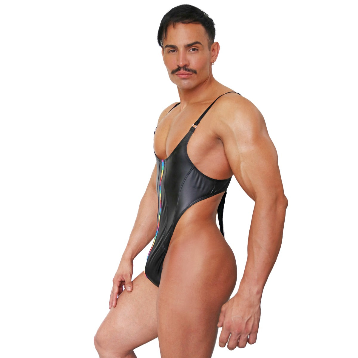 PRVRT PRIDE - BODYSUIT SINGLET THONG VINIPIEL METAL "O-RING"
