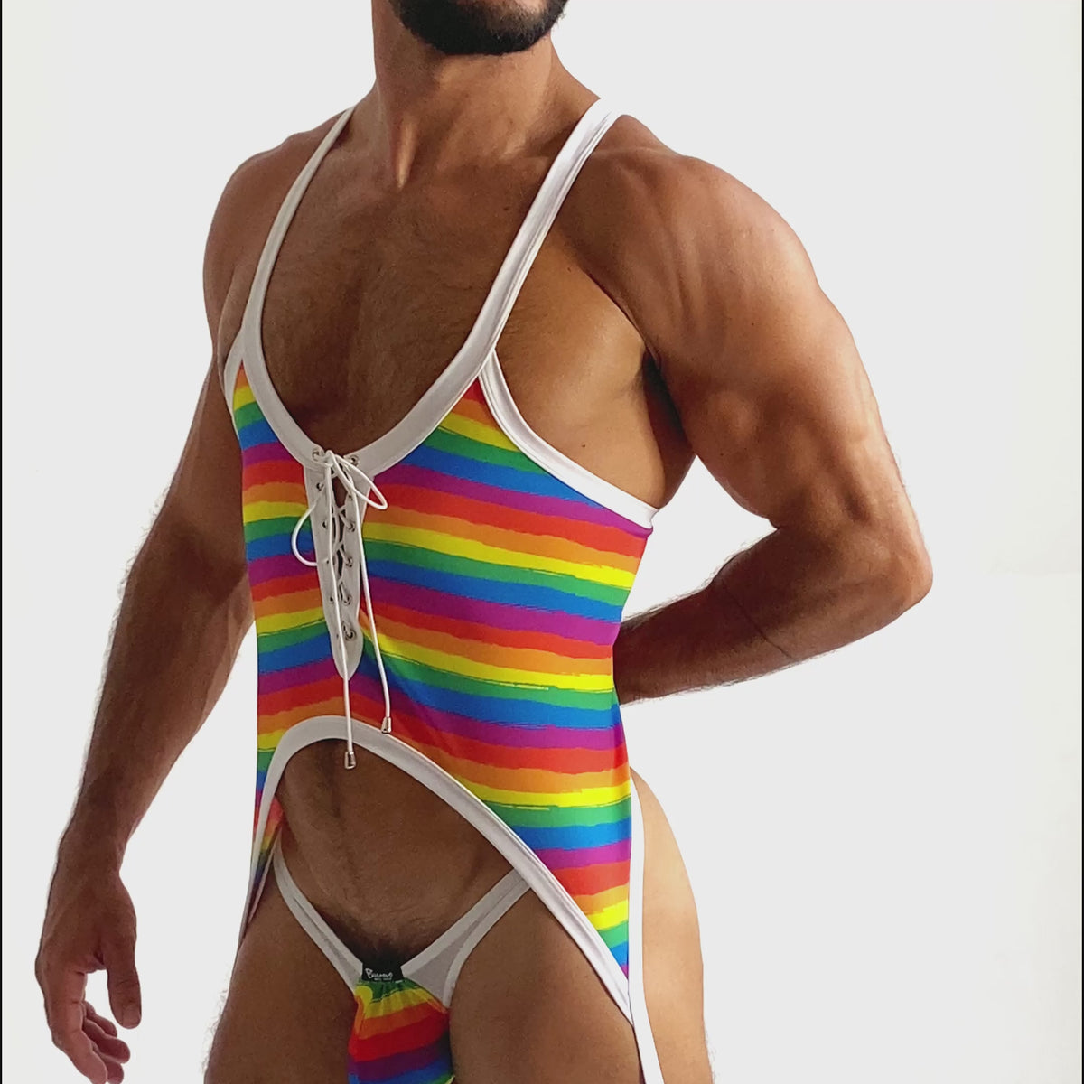 BE PRIDE - BODY SINGLET LINGERIE Ft THONG BULGE - PW