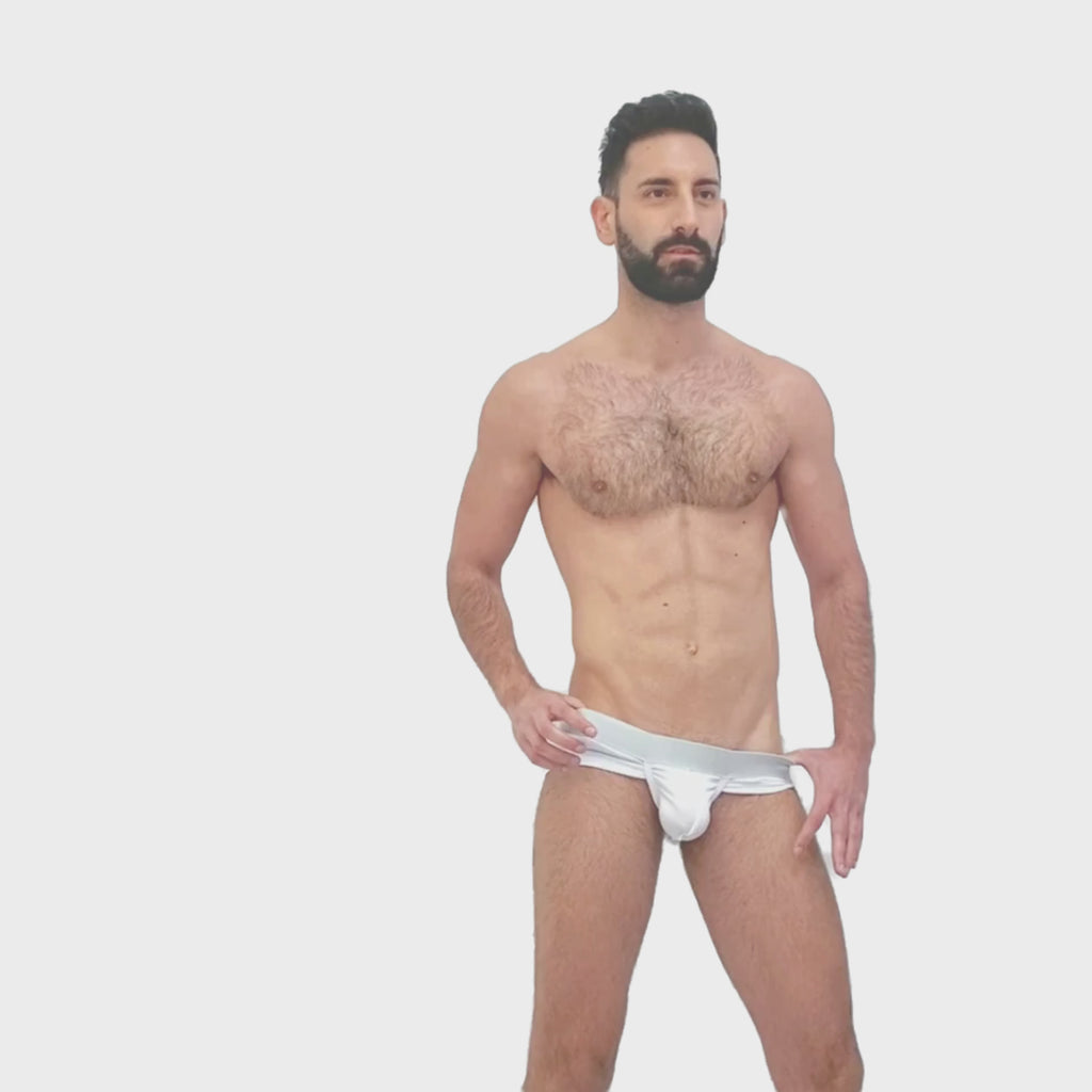 BASIC - BIKINI BRIEF BULGE WHITE/SILVER