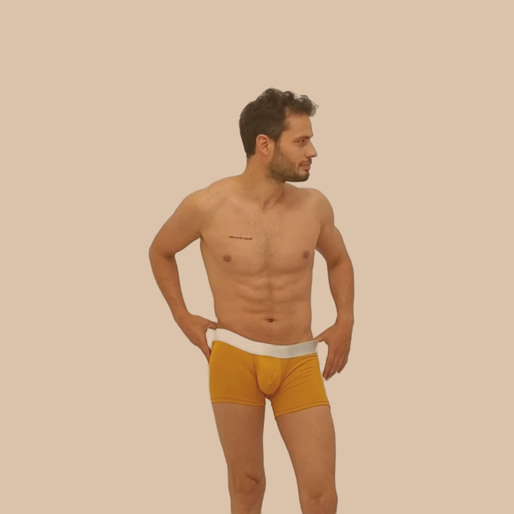BASIC -  BOXER TRUNK BRIEF BULGE OCRE/SILVER