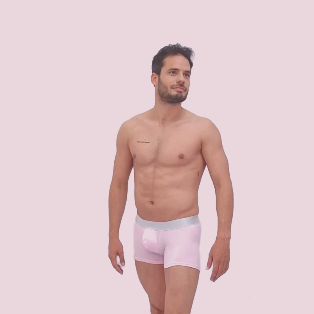 BASIC -  BOXER TRUNK BRIEF BULGE PINK/SILVER
