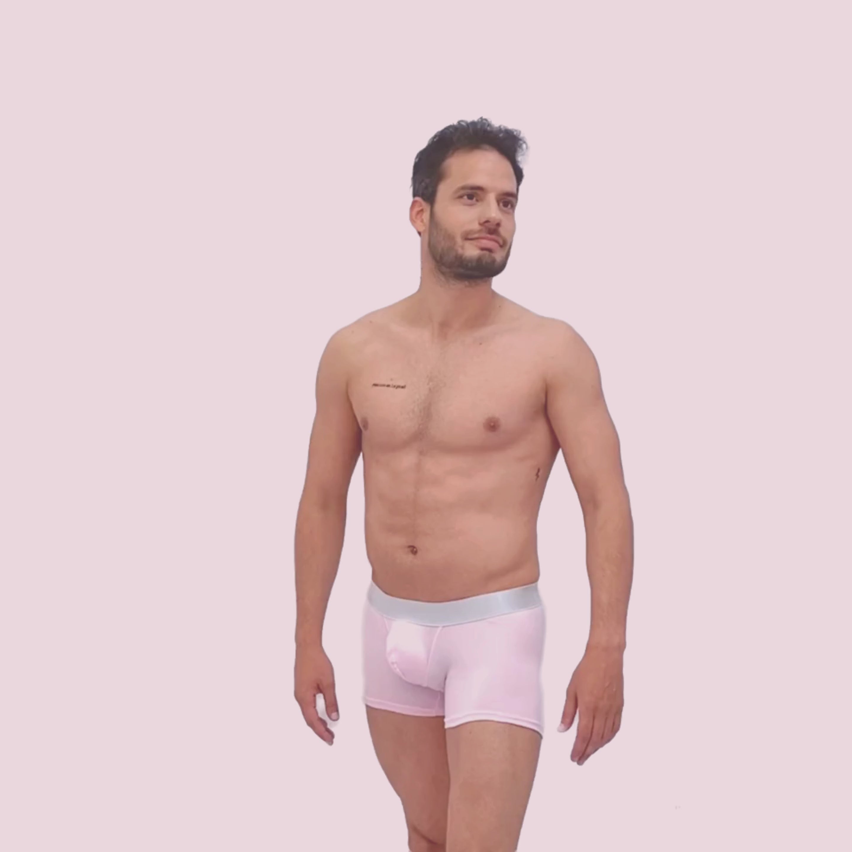 BASIC -  BOXER TRUNK BRIEF BULGE PINK/SILVER