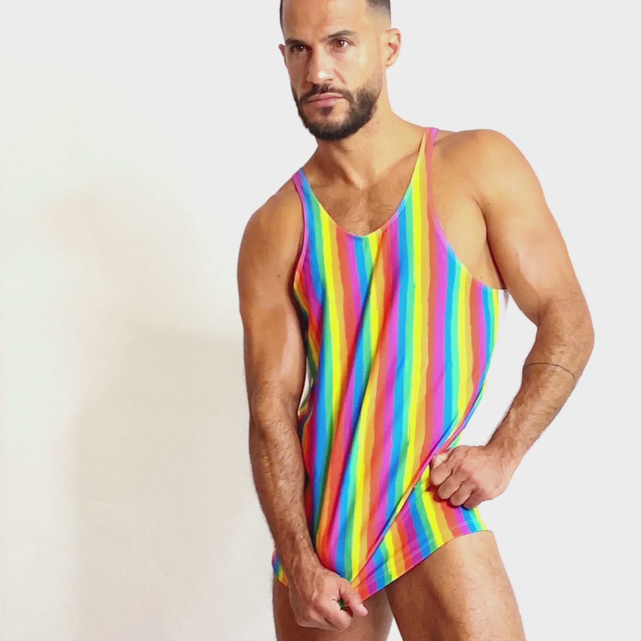 BE PRIDE - RASERBACK OLIMPIC TANK TOP RAINBOW