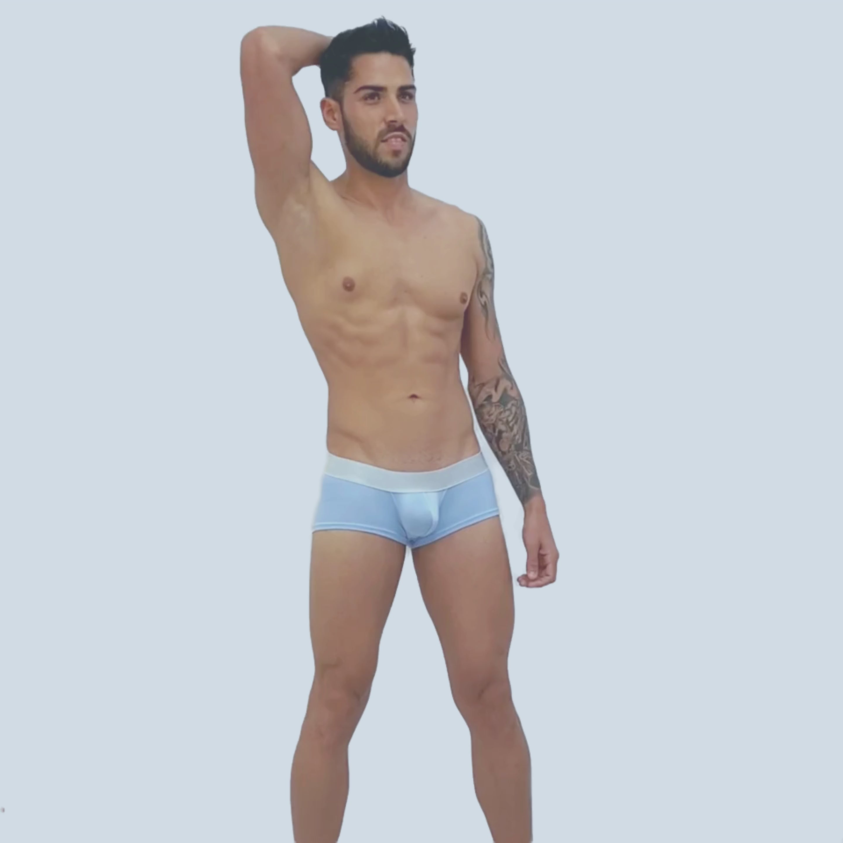 BASIC - BOXER LOW RISE TRUNK BRIEF BULGE PLUMBAGO/SILVER