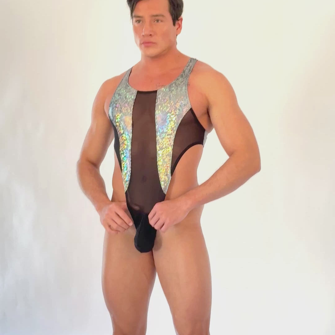 THE LUXURY – BODY THONG LONG GLITTER HOLOGRAM