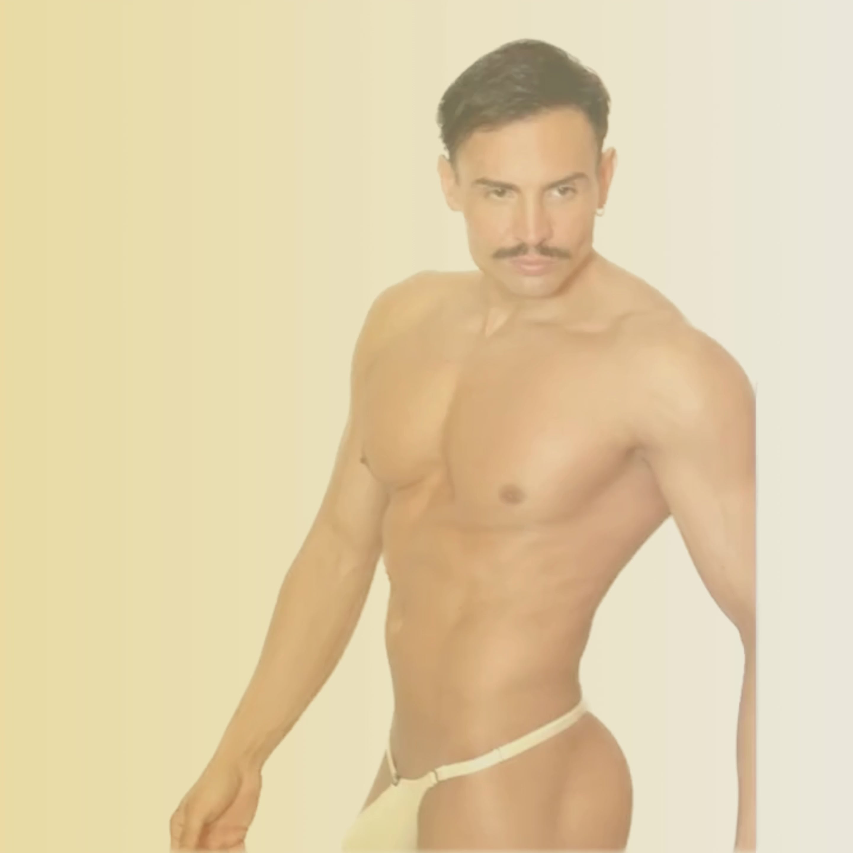 CANDY - THONG BULGE T-STRING SKIN APRICOT - METAL "O-RING"