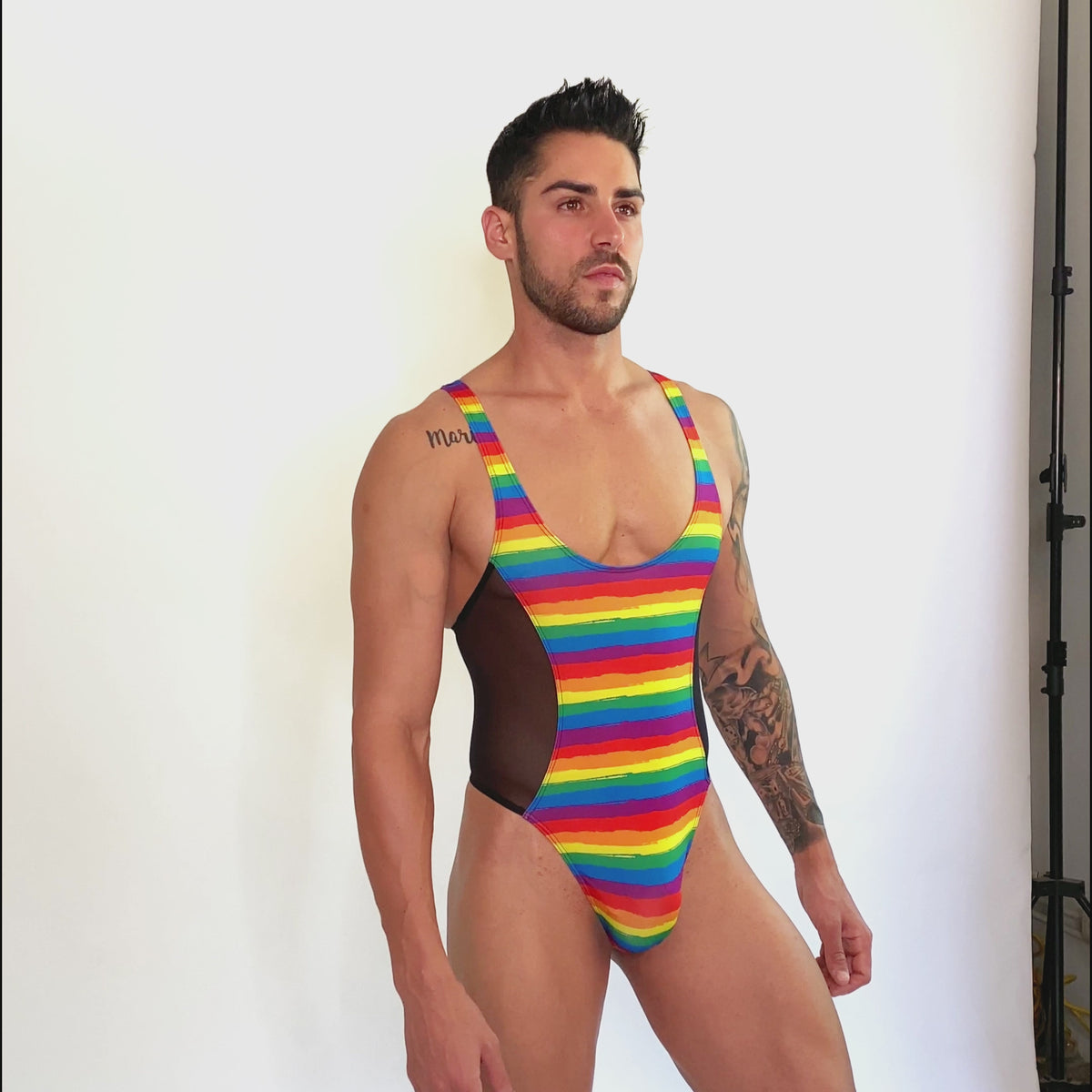 BE PRIDE - BODYSUIT THONG MESH