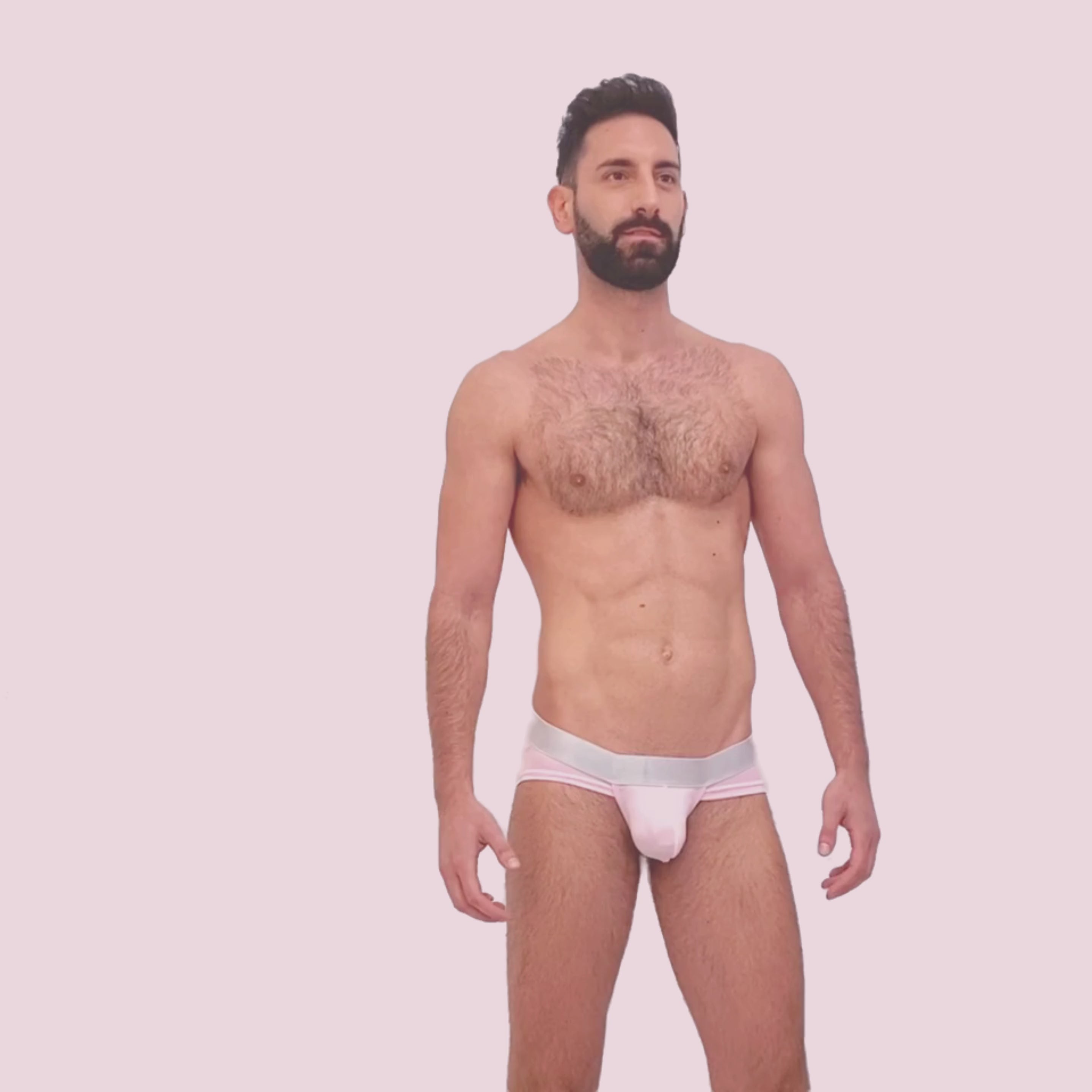 BASIC - BIKINI BRIEF BULGE PINK/SILVER