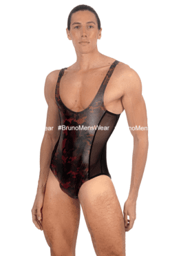 PRVRT Red - BODYSUIT VINIPIEL/MESH